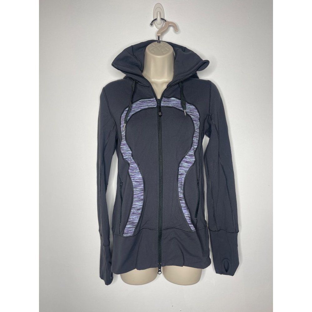Lululemon Define Grey/Purple Hoodie Jacket Size 6